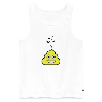 Grinning Crap - Smiley - Men's Premium Organic Tank Top - white - Front - AI Model Male 178 light (178cm)
