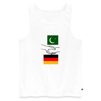 Pakistan & Deutschland - Männer Premium Bio Tank Top - Weiß - Vorne - Michal (187cm)