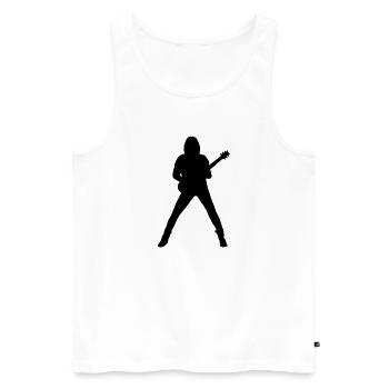 Gitarrist - Männer Premium Bio Tank Top - Weiß - Vorne - Michal (187cm)