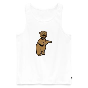 Bear funny comic - Men's Premium Organic Tank Top - white - Front - Michal (187cm)