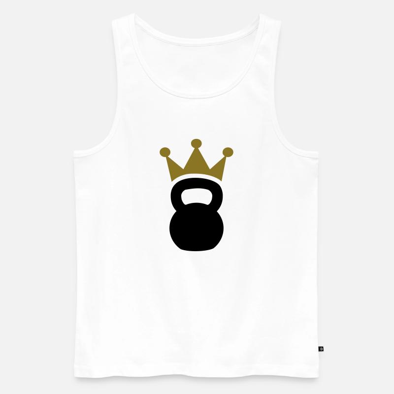 Kettlebell - Männer Premium Bio Tank Top - Weiß