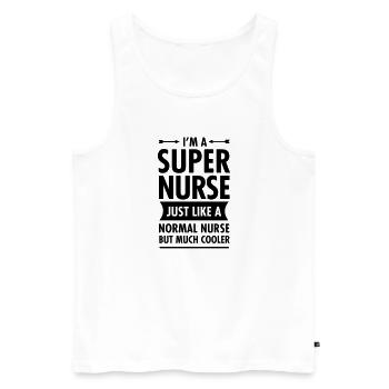 Super Nurse - Débardeur bio Premium Homme - blanc - Devant - Michal (187cm)