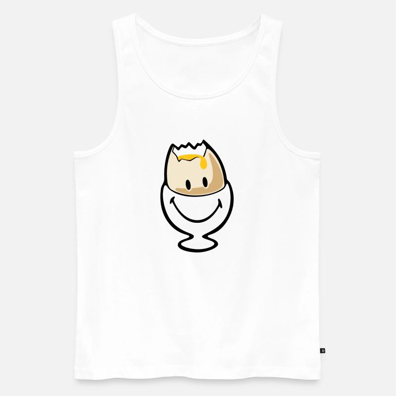 Smiley Egg - Premium økologisk Tanktop for menn - hvit