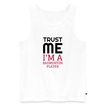 Badminton / Badminton Player / Birdie / Sport - Débardeur bio Premium Homme - blanc - Devant - Michal (187cm)