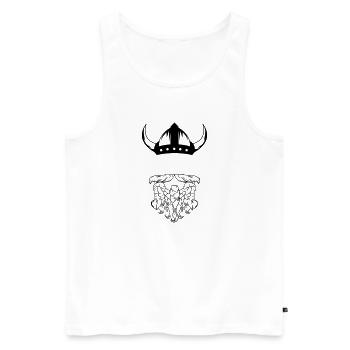 wikinger - Männer Premium Bio Tank Top - Weiß - Vorne - AI Model Male 178 light (178cm)