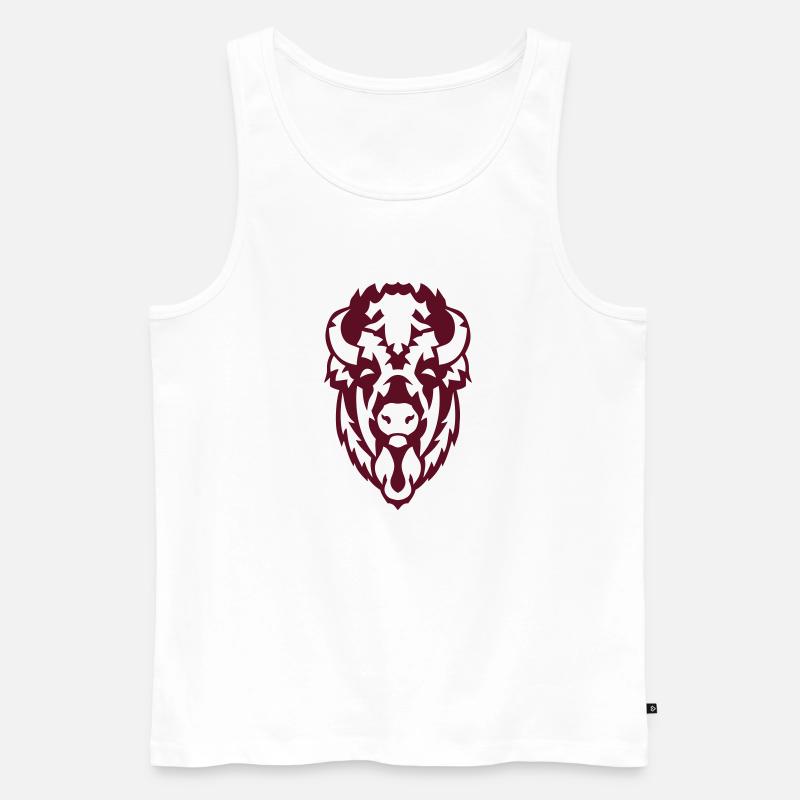Bison bärtier - Männer Premium Bio Tank Top - Weiß
