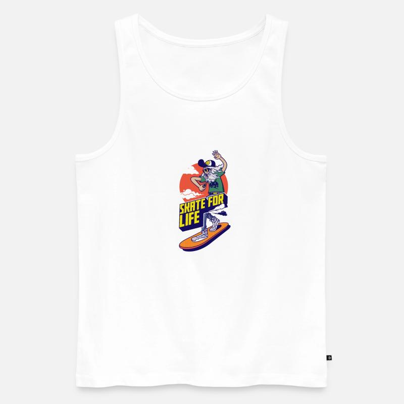 Schlittschuh fürs Leben - Männer Premium Bio Tank Top - Weiß
