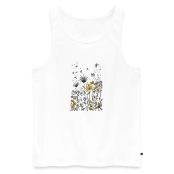 Fleurs - Débardeur bio Premium Homme - blanc - Devant - Michal (187cm)