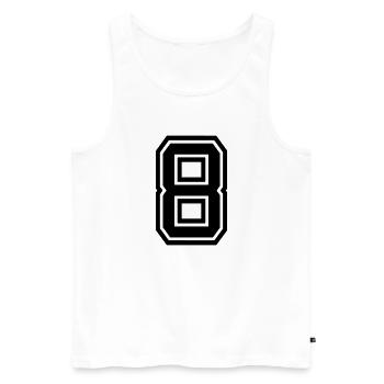 8 - Men's Premium Organic Tank Top - white - Front - Michal (187cm)