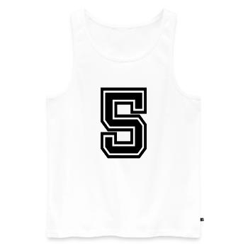 5 - Männer Premium Bio Tank Top - Weiß - Vorne - Michal (187cm)