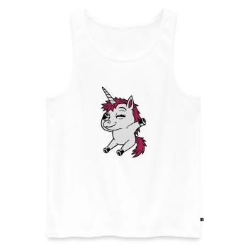 Dabbing Dancing Unicorn Party - Men's Premium Organic Tank Top - white - Front - Michal (187cm)