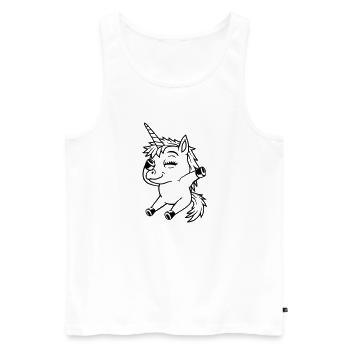Seated Dabbing Unicorn Girl - Men's Premium Organic Tank Top - white - Front - AI Model Male 178 light (178cm)
