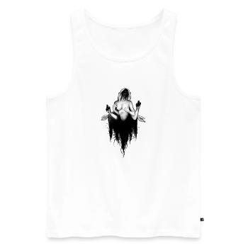 Creepy Woman - Männer Premium Bio Tank Top - Weiß - Vorne - Michal (187cm)