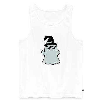 ghost cool - Männer Premium Bio Tank Top - Weiß - Vorne - Michal (187cm)