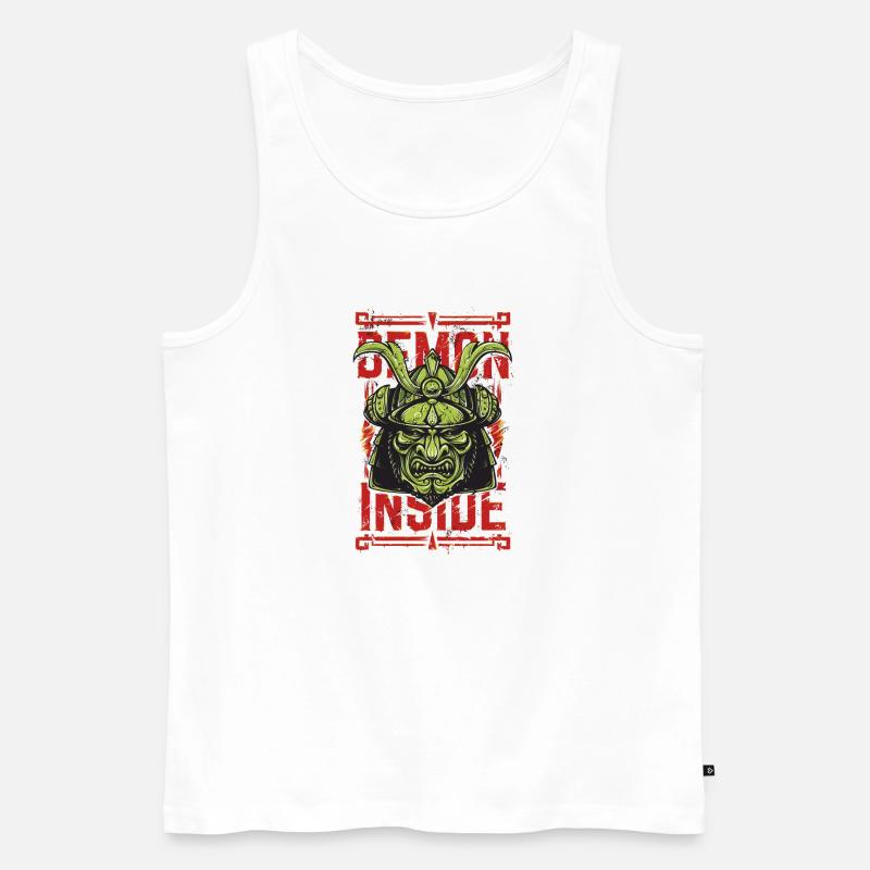 Samurai Demon Inside - Männer Premium Bio Tank Top - Weiß