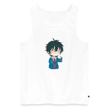 Anime - Débardeur bio Premium Homme - blanc - Devant - AI Model Male 178 light (178cm)