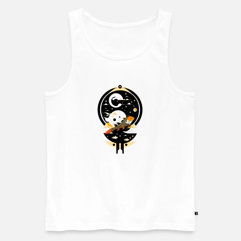Stilvolle Koi - Männer Premium Bio Tank Top - Weiß
