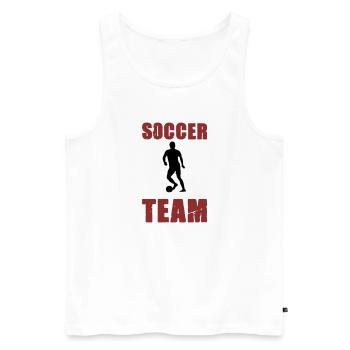 Soccer Player Team - Men's Premium Organic Tank Top - white - Front - AI Model Male 178 light (178cm)