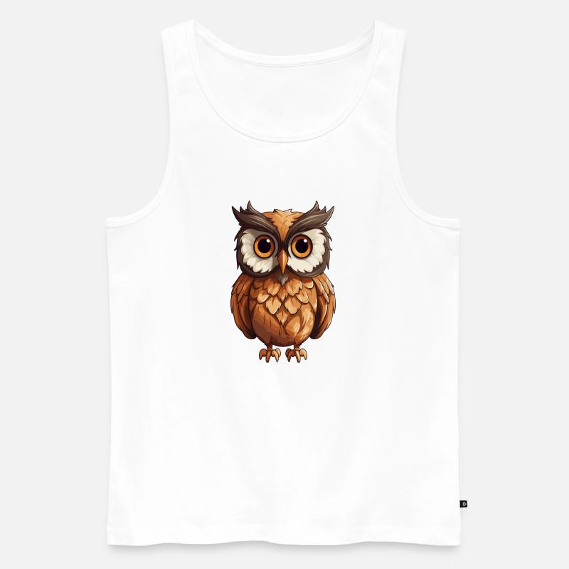 Eule - Männer Premium Bio Tank Top - Weiß