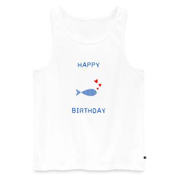 ALLES GUTE ZUM GEBURTSTAG. JAHRESTAG. - Männer Premium Bio Tank Top - Weiß - Vorne - Michal (187cm)