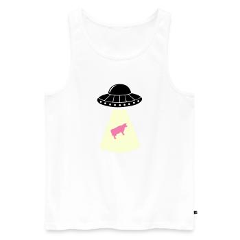 ufo kuh - Männer Premium Bio Tank Top - Weiß - Vorne - AI Model Male 178 light (178cm)
