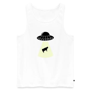 ufo kuh - Männer Premium Bio Tank Top - Weiß - Vorne - Michal (187cm)
