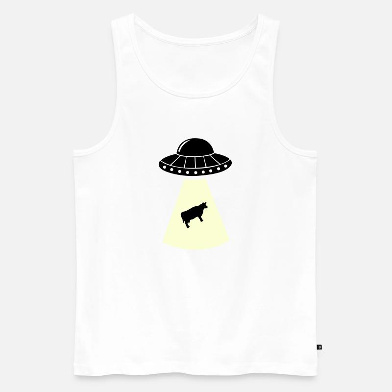 ufo kuh - Männer Premium Bio Tank Top - Weiß
