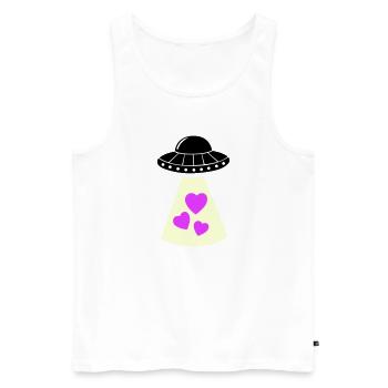 Coeur d’OVNI - Débardeur bio Premium Homme - blanc - Devant - Michal (187cm)