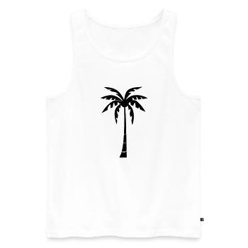 palm tree - Men's Premium Organic Tank Top - white - Front - Michal (187cm)