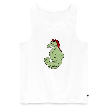 strong dragon 02 - Männer Premium Bio Tank Top - Weiß - Vorne - Michal (187cm)