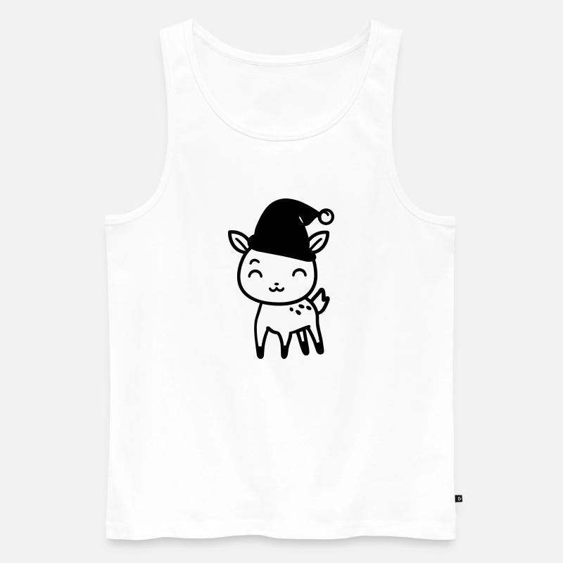 Hirsch - Männer Premium Bio Tank Top - Weiß