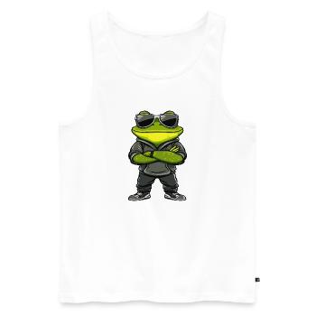 Frosch Comic Cool - Männer Premium Bio Tank Top - Weiß - Vorne - Michal (187cm)