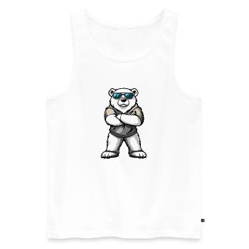 Polar Bear Comic - Men's Premium Organic Tank Top - white - Front - Michal (187cm)