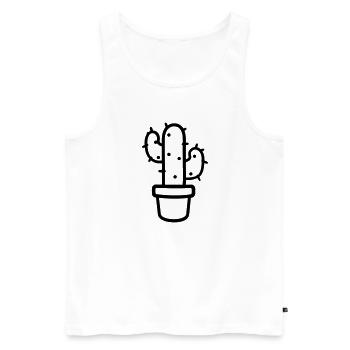 Cactus - Men's Premium Organic Tank Top - white - Front - AI Model Male 178 light (178cm)