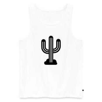 Cactus - Men's Premium Organic Tank Top - white - Front - AI Model Male 178 light (178cm)
