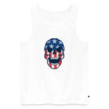 Totenkopf Amerika Republikaner T-Shirt US Army - Männer Premium Bio Tank Top - Weiß - Vorne - Michal (187cm)