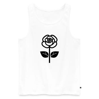 Fleur rose - Débardeur bio Premium Homme - blanc - Devant - AI Model Male 178 light (178cm)