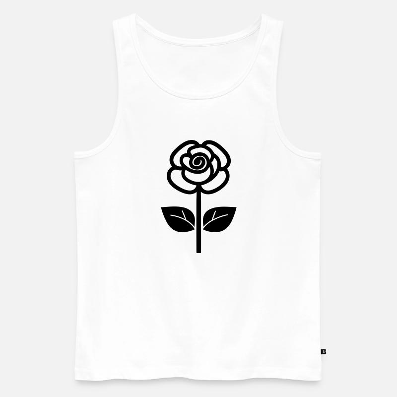 Rosa Blume - Männer Premium Bio Tank Top - Weiß