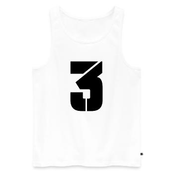3 - Männer Premium Bio Tank Top - Weiß - Vorne - Michal (187cm)