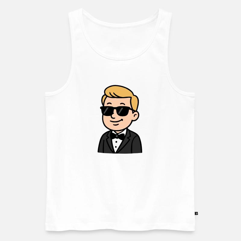 braeutigam sonnenbrille comic - Männer Premium Bio Tank Top - Weiß
