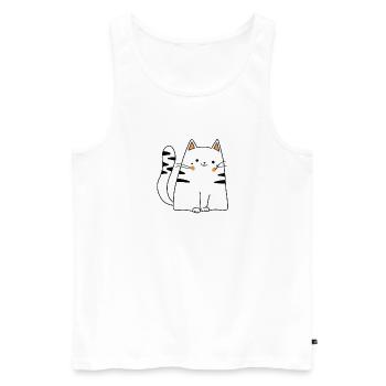Cute cat - Men's Premium Organic Tank Top - white - Front - AI Model Male 178 light (178cm)