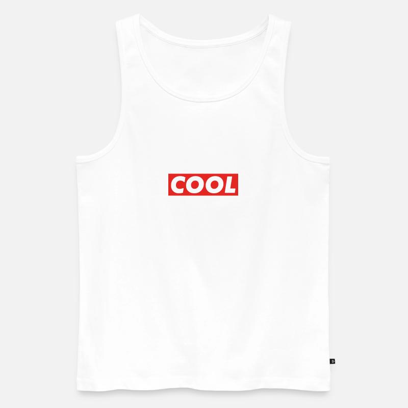 Cool - Boxlogo (Cool Bogo) - Männer Premium Bio Tank Top - Weiß
