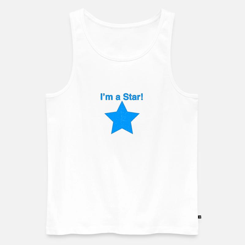 I'm a Star Blau - Männer Premium Bio Tank Top - Weiß