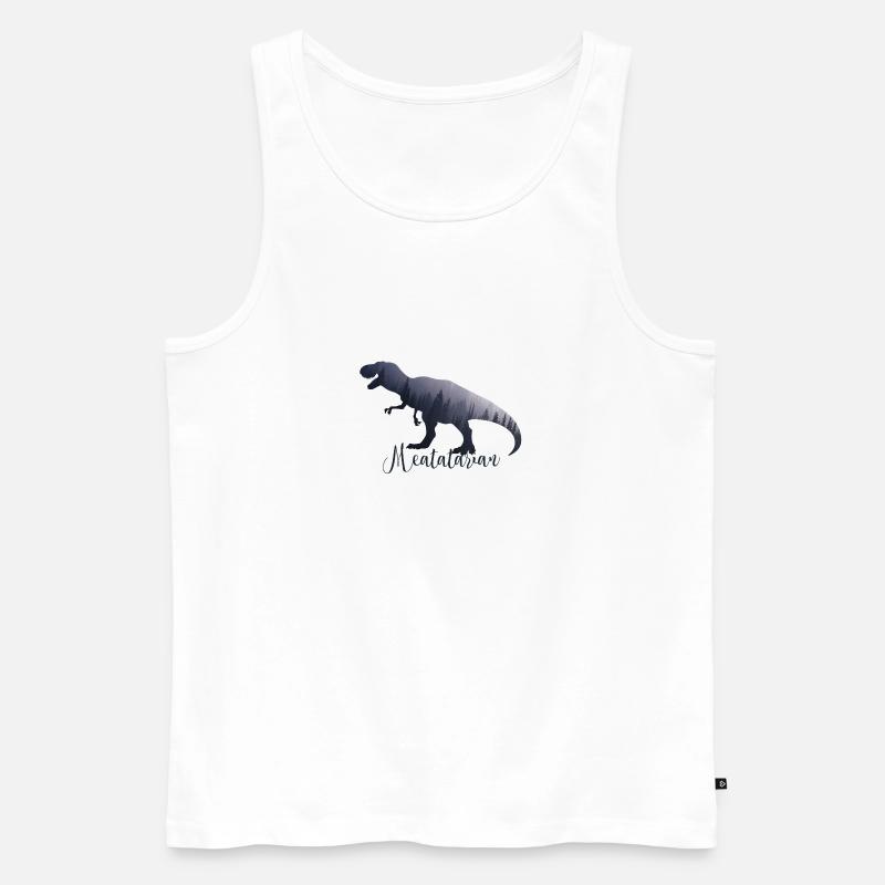Fleischfresser T-Rex Dinosaurier Fleischesser - Männer Premium Bio Tank Top - Weiß