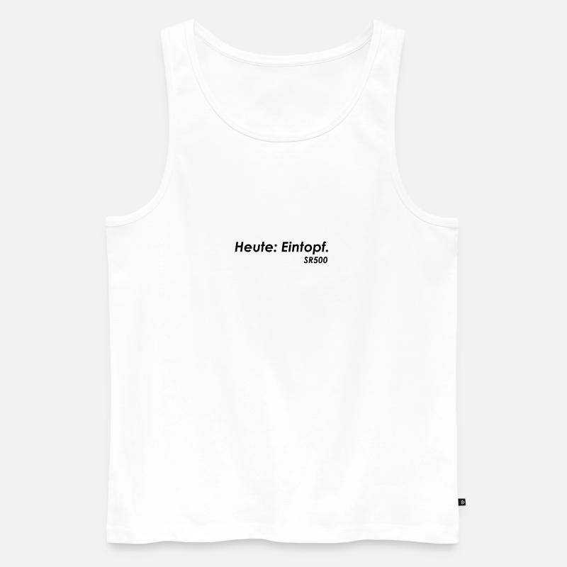 SR500 Eintopf schwarz - Männer Premium Bio Tank Top - Weiß