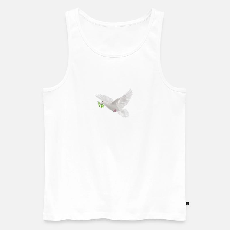 Taube Frieden Polygon - Männer Premium Bio Tank Top - Weiß