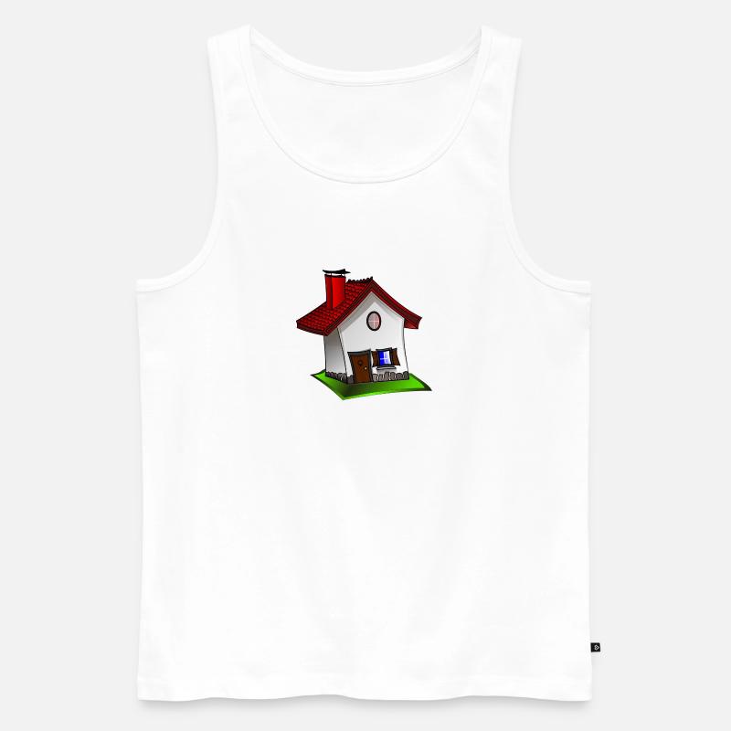 Zuhause - Männer Premium Bio Tank Top - Weiß