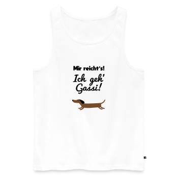 Mir reicht's - Ich geh Gassi - Männer Premium Bio Tank Top - Weiß - Vorne - AI Model Male 178 light (178cm)