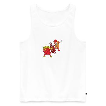 Dabbing Dab Hot Dog Ketchup Frites Frites - Débardeur bio Premium Homme - blanc - Devant - AI Model Male 178 light (178cm)