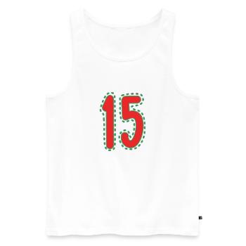 15. 15 JAHRE. 15. JAHRESTAG. 15-JÄHRIGES JUBILÄUM. - Männer Premium Bio Tank Top - Weiß - Vorne - AI Model Male 178 light (178cm)